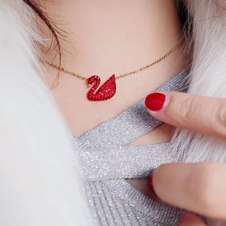 Swarovski Red Swan Necklace
