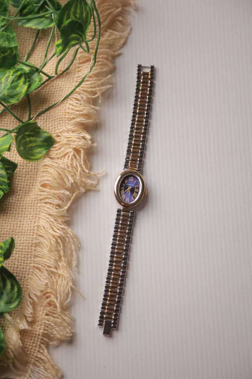 Cartier Oval Blue Twotone