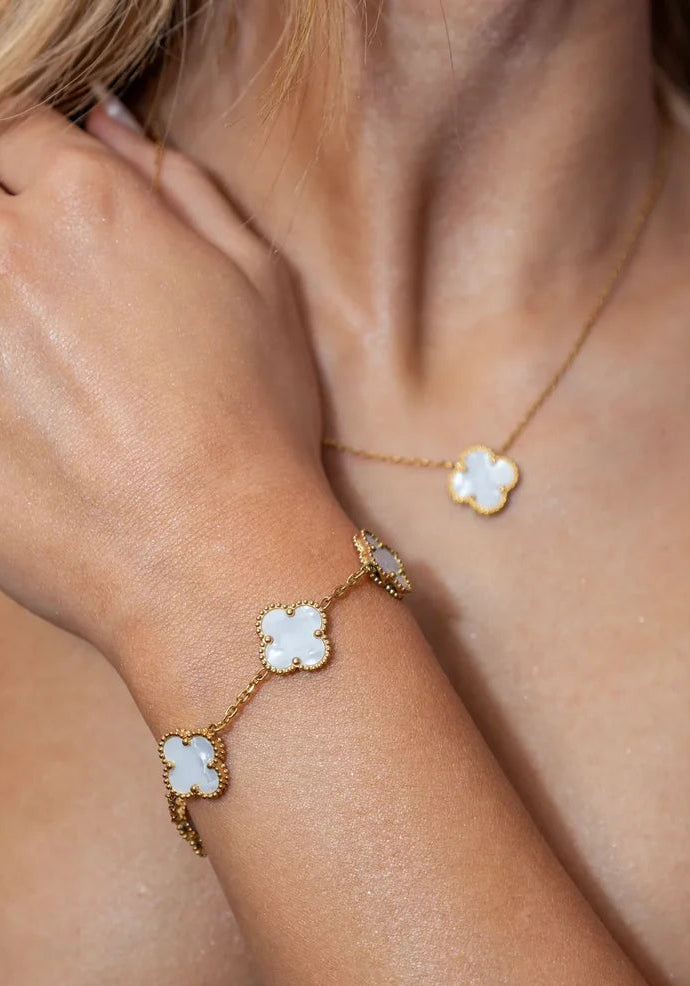 Lucky 4 Leaf Bracelet & Necklace Set