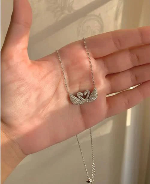 Swarovski Double Swan Necklace