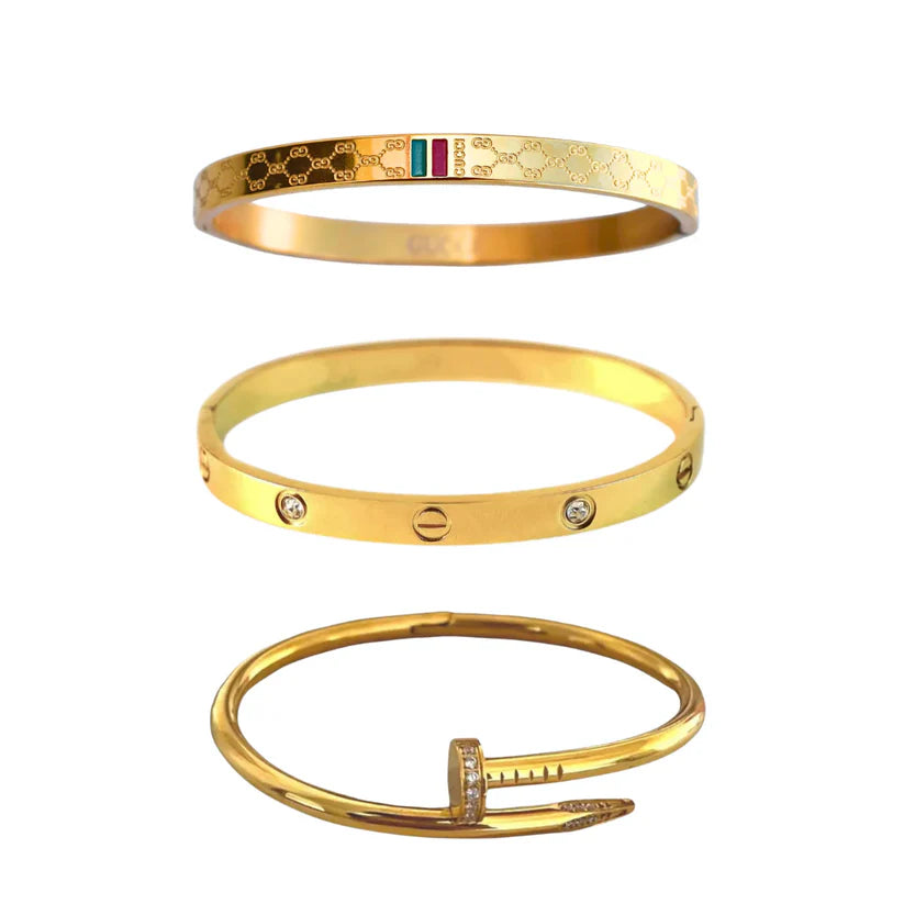 Cartier Diamond, Nail Bangle & Red and Green Bangle