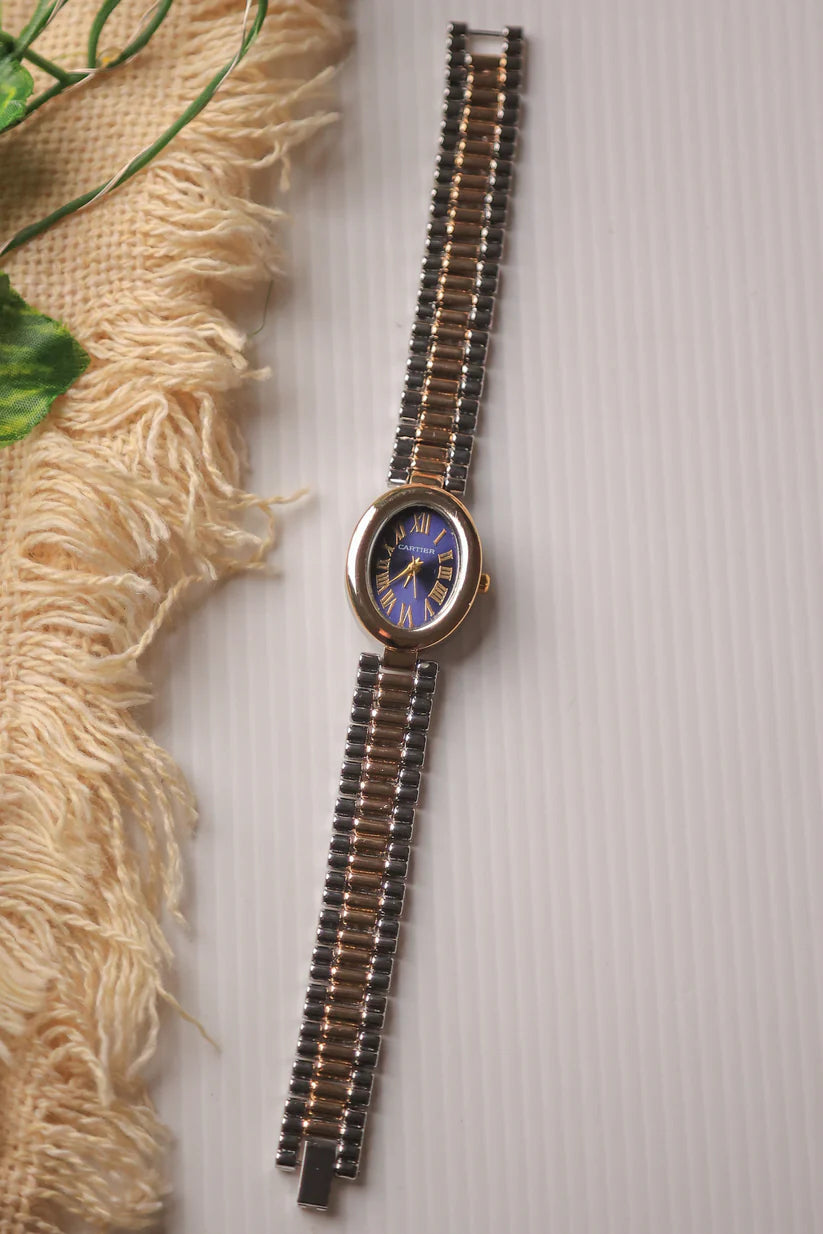 Cartier Oval Blue Twotone