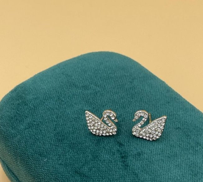 Swarovski White Swan Earrings