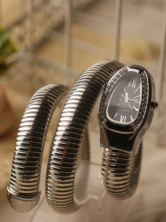 Snake Watch Silver (Black Dial)