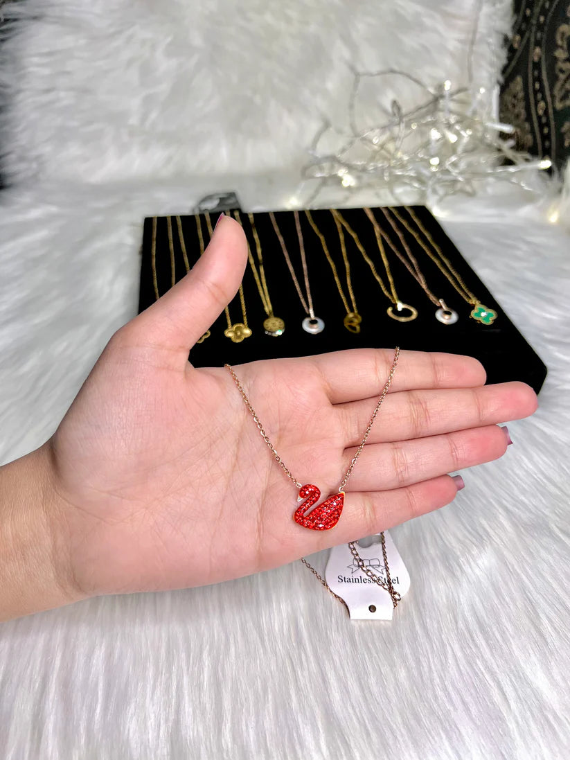 Swarovski Red Swan Necklace