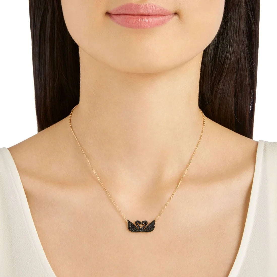 Swarovski Double Swan Necklace