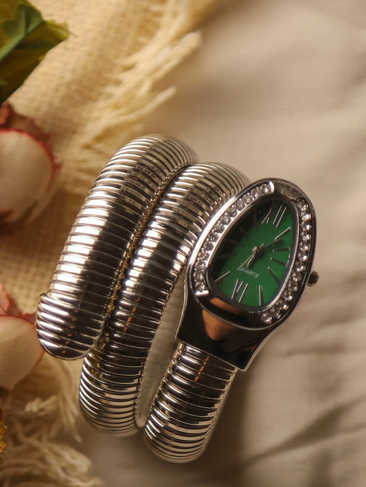 Snake Watch Silver (Green Dial)
