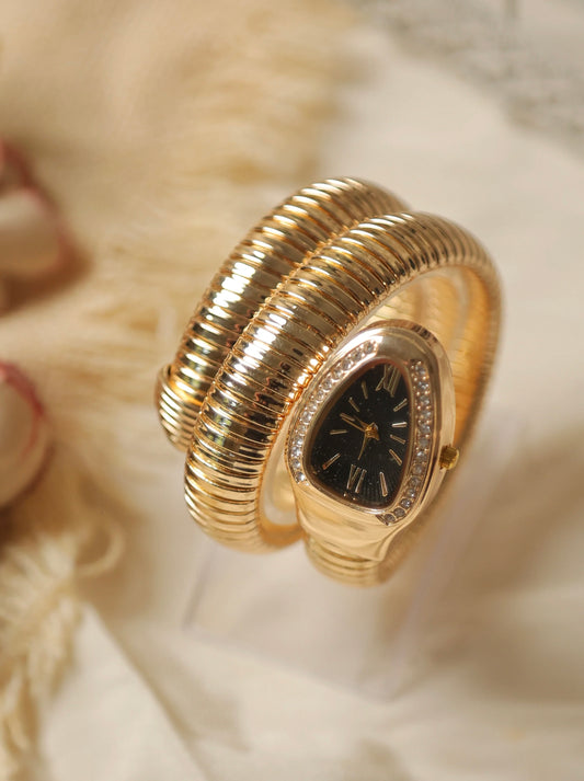 Snake Watch Gold (Black Dial)
