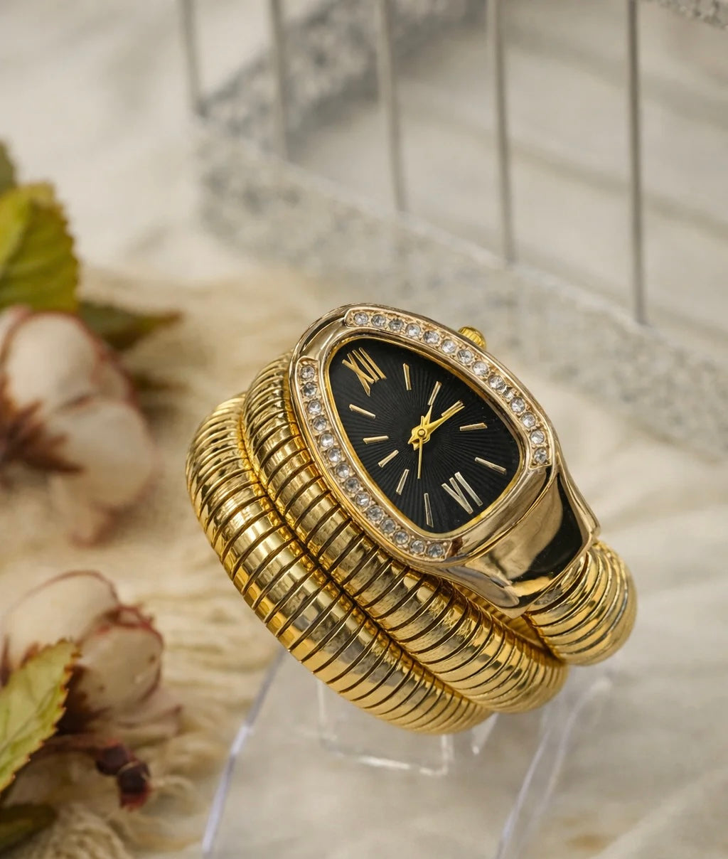 Snake Watch Gold (Black Dial)