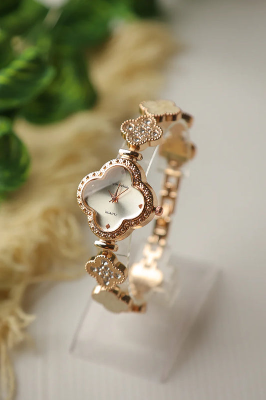 Swaroviski Rose White Clover Watch
