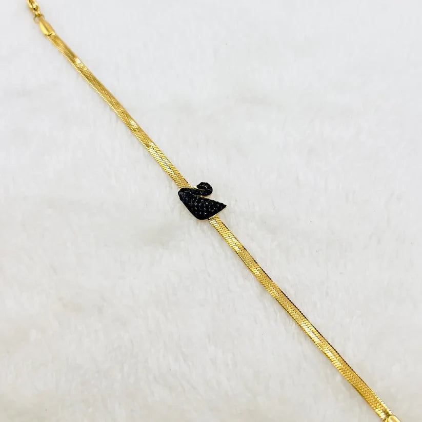 Swarovski Black Swan Chain Bracelet