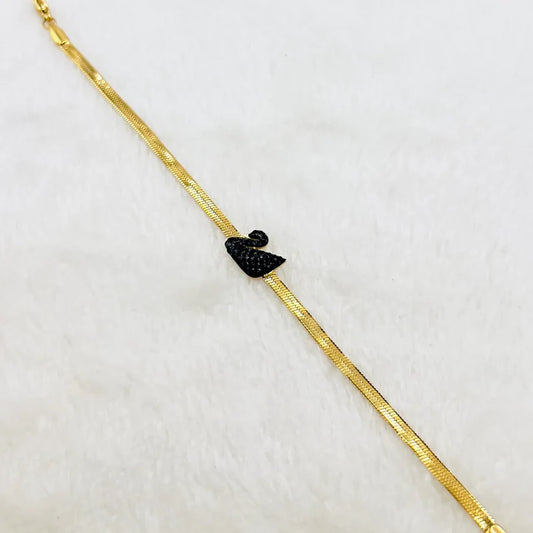 Swarovski Black Swan Chain Bracelet