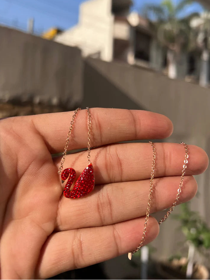 Swarovski Red Swan Necklace