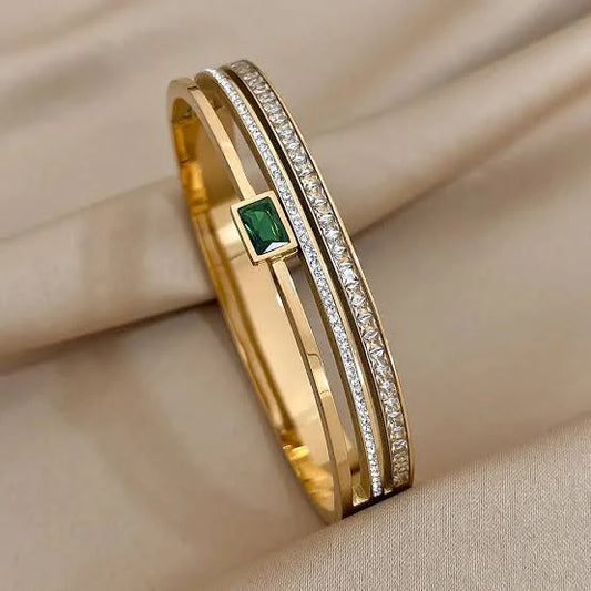 Green Rhimestone Bangle