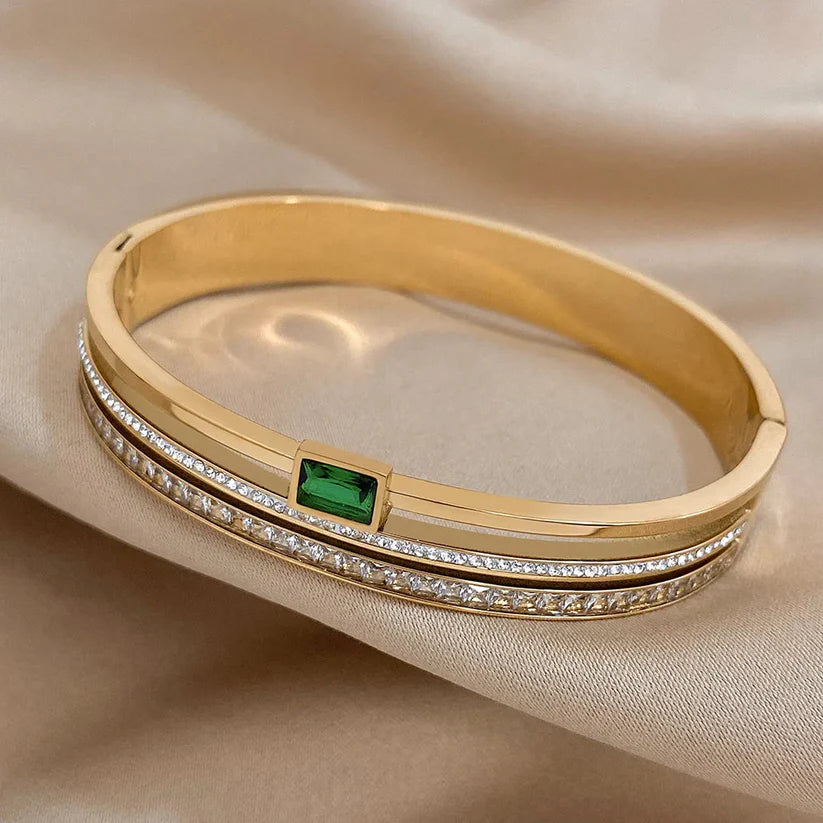 Green Rhimestone Bangle