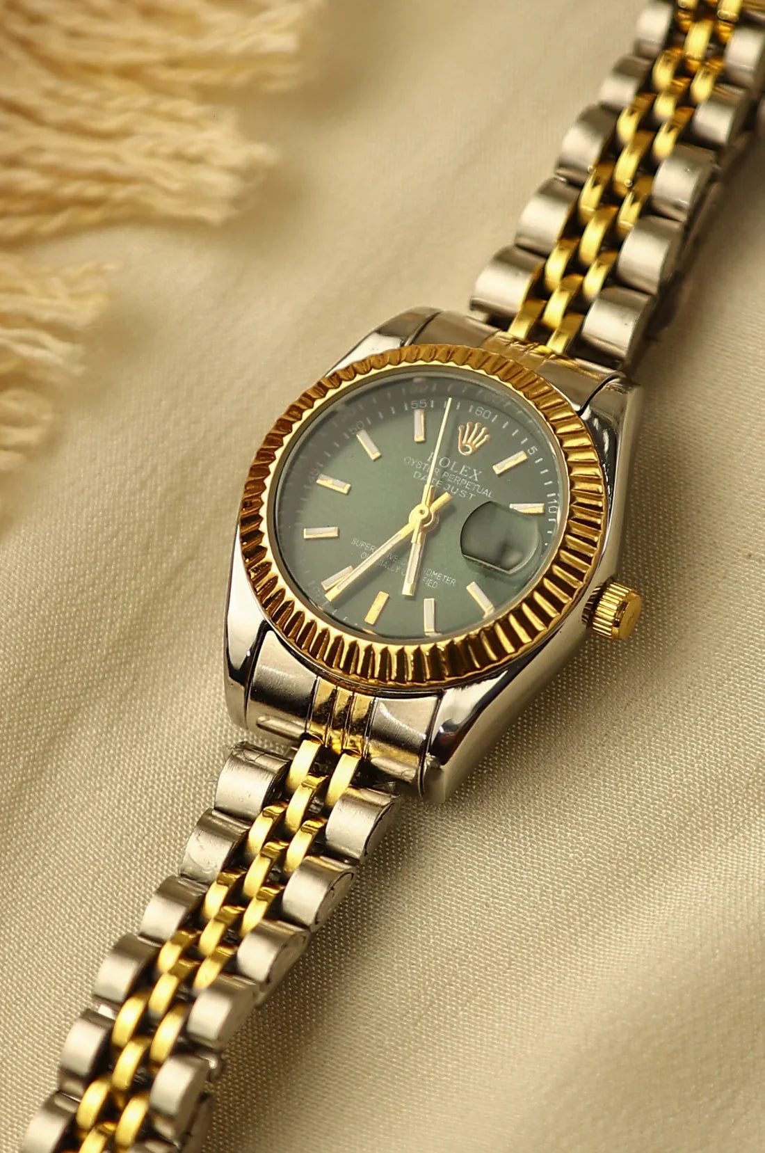 Rolex Green Twotone