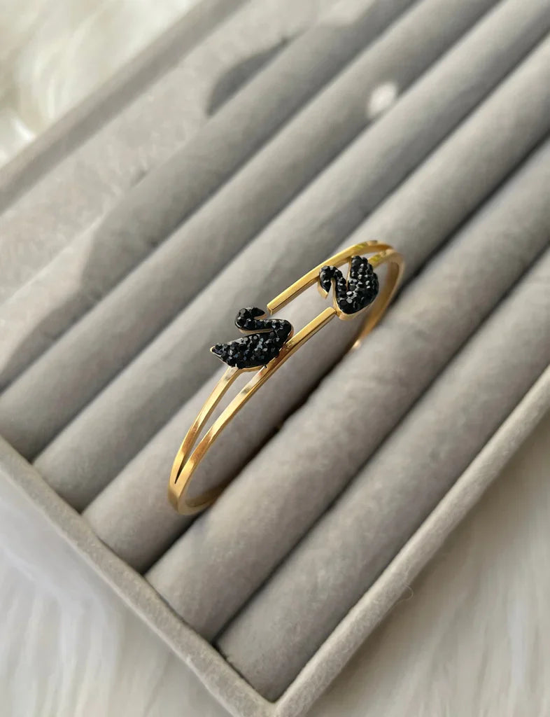 Swarovski Black Double Swan Bracelet