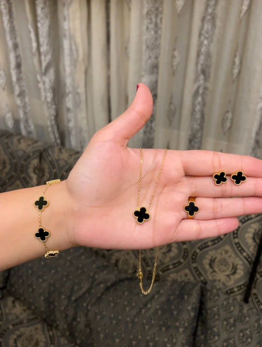 Four Leaf Clover Premium 4 pcs Complete Set (Adjustable Ring)