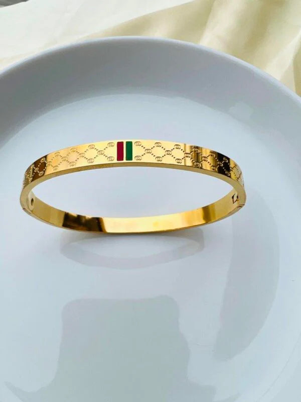Red & Green Charm Bangle + Ring Set