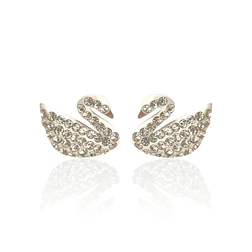 Swarovski White Swan Earrings